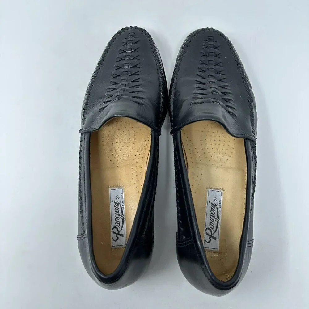 Rangoni Black Leather Slip on‎ Loafer Shoes US Size 8.5